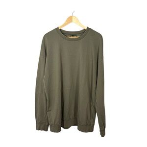 Elwood Unisex Core Oversized Crewneck Sweatshirt in Olive Green Size L